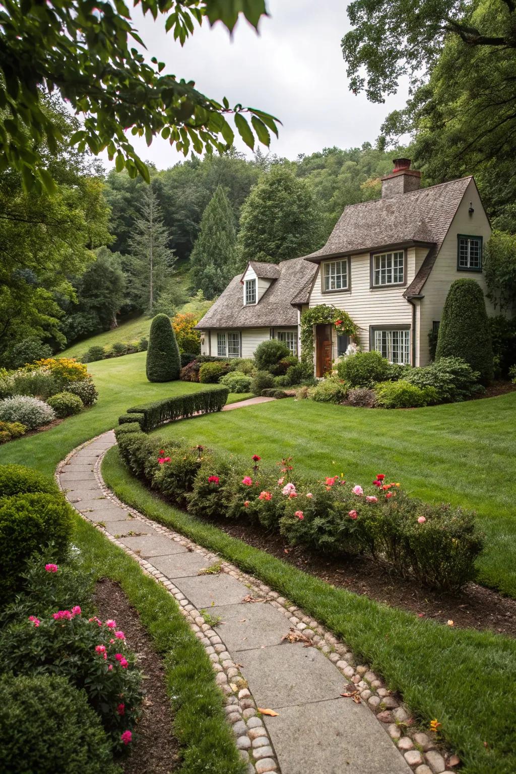 A beautifully arranged front garden amplifying the home's aesthetic appeal