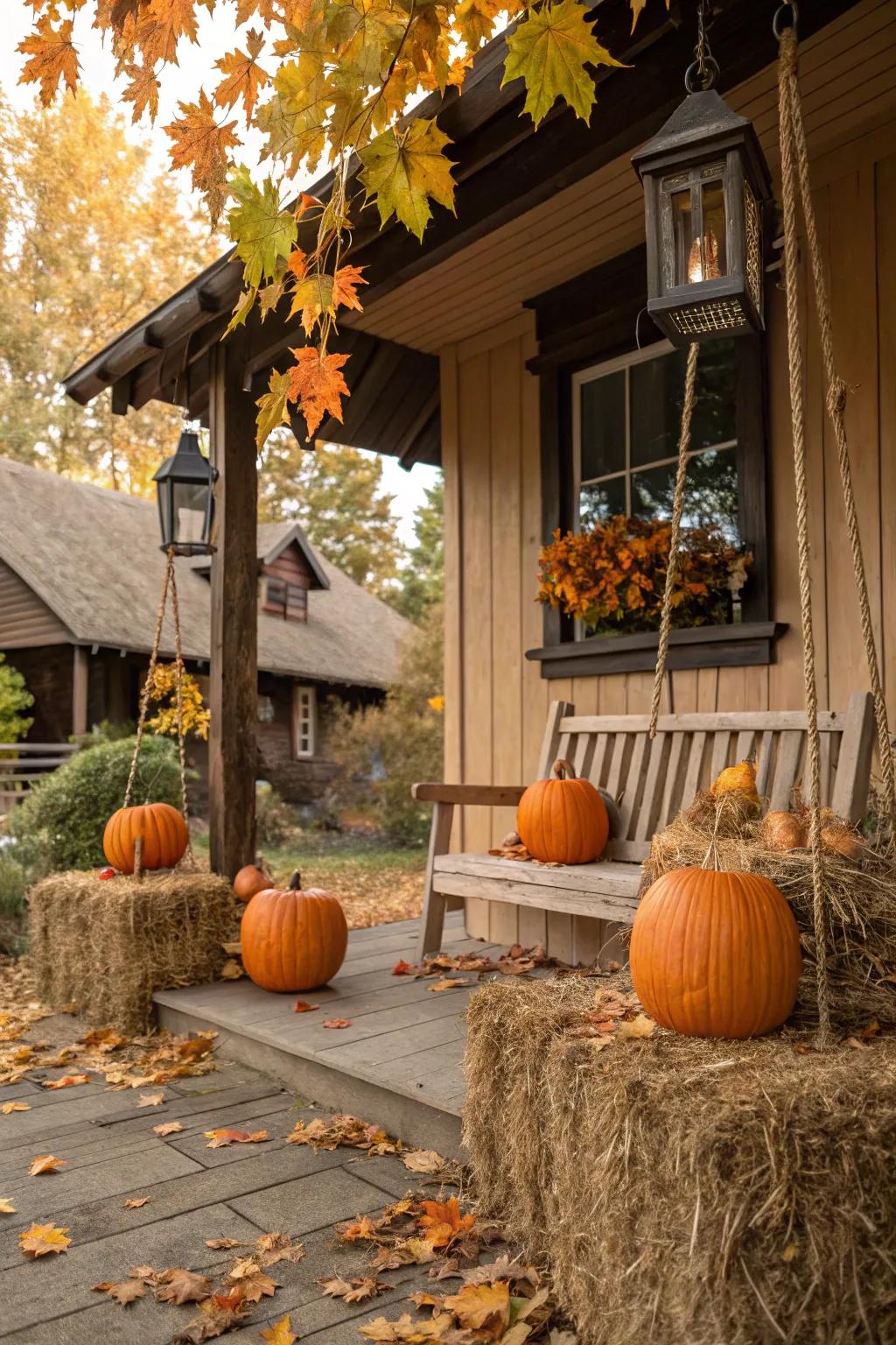 Fodder bundles impart countryside allure and loftiness to gourd presentations.
