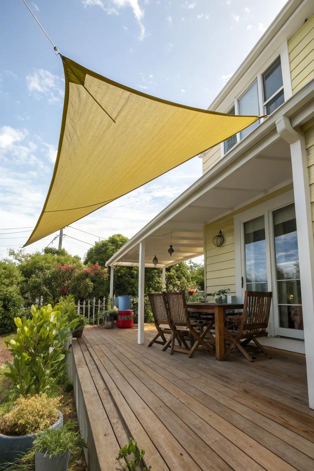 A vivid shade canopy offering stylish protection.