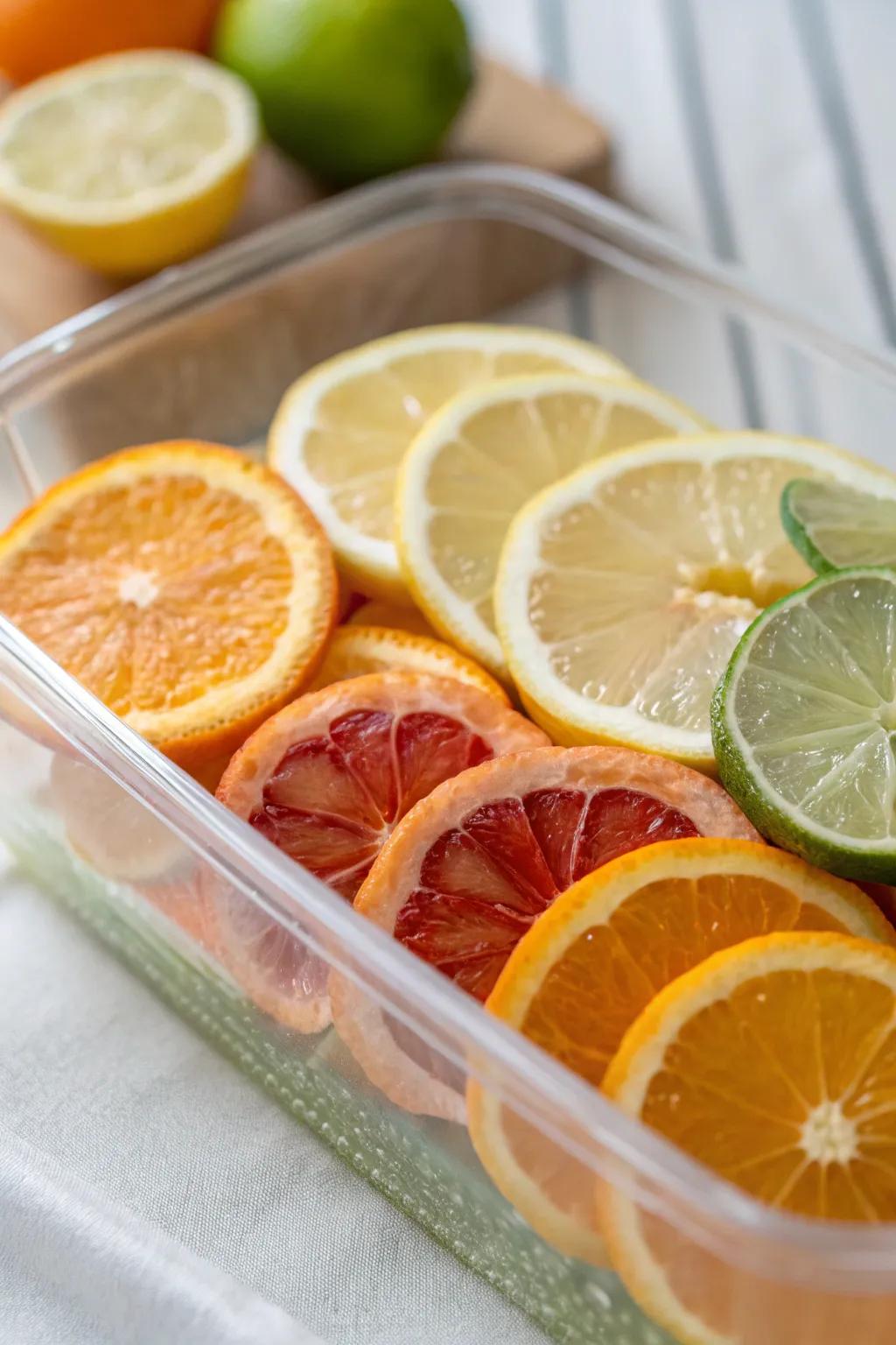 A revitalizing citrus composition, suited for a vibrant culinary space.