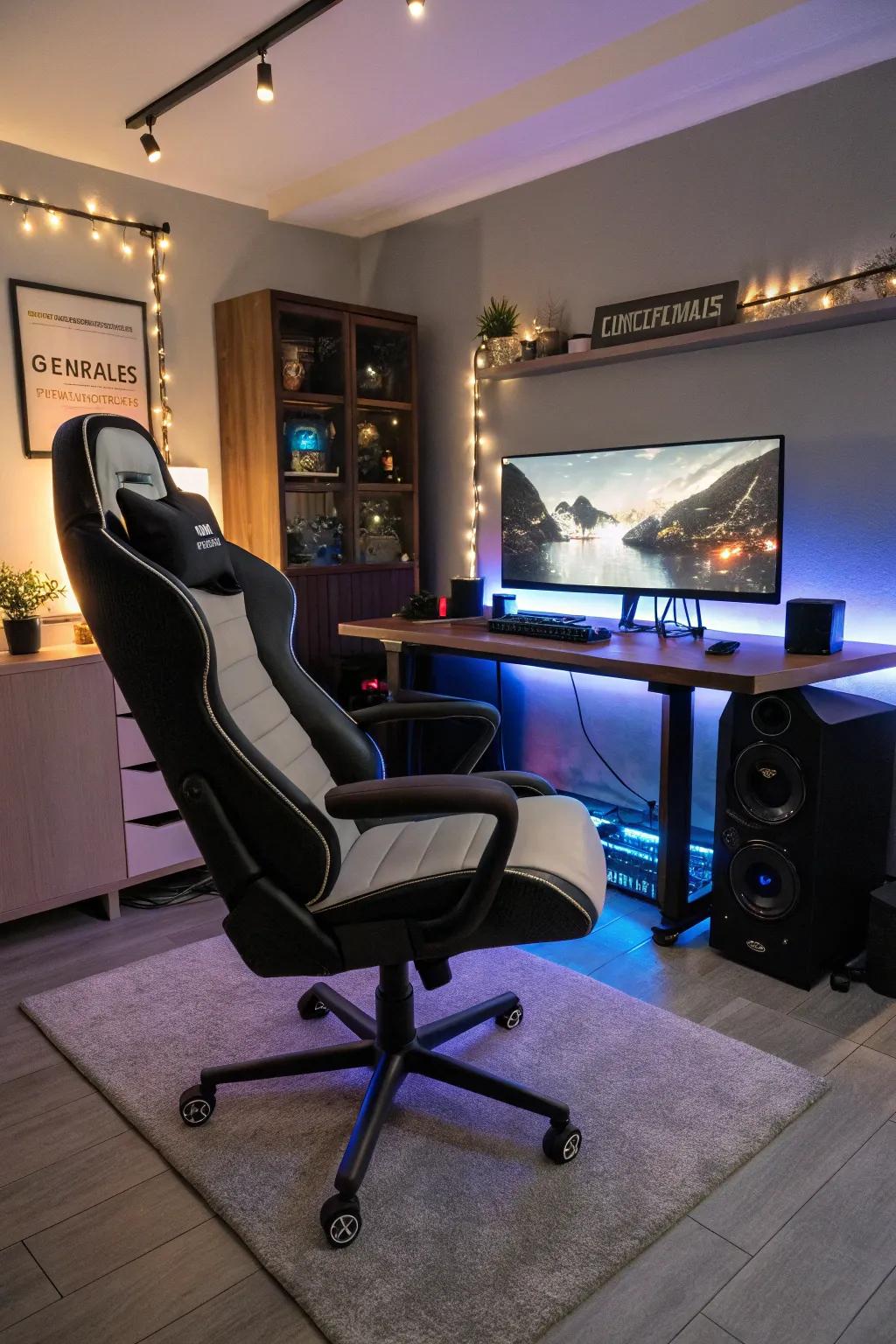 A comfortable gaming seat is vital for prolonged gameplay.