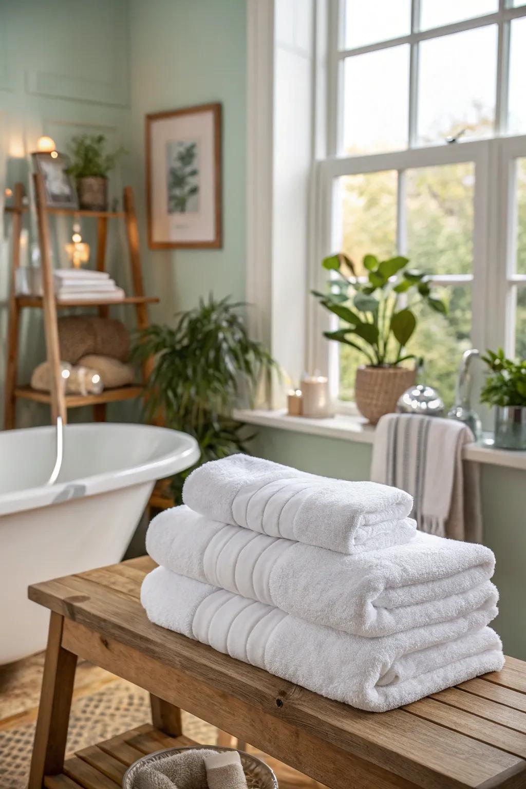 Indulge using these gentle and absorbent bath linens.