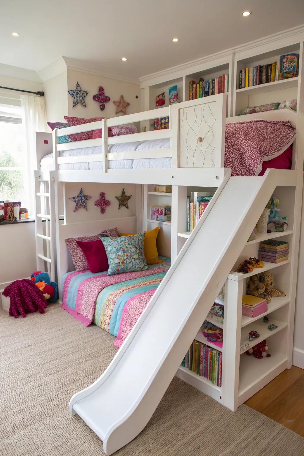 Incorporate a slide for an element of enjoyment and thrill.