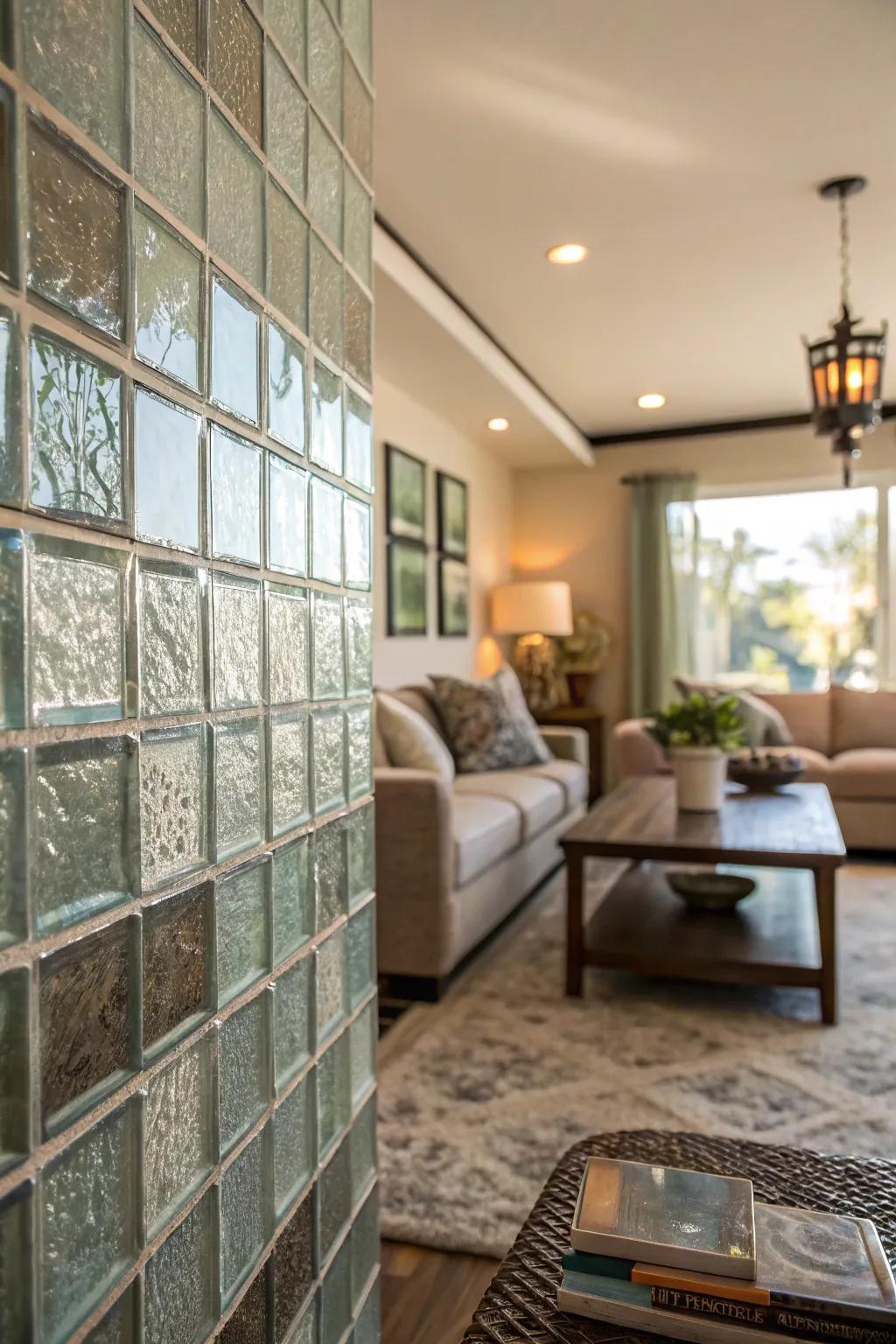 Glass tile accent walls fashion compelling visual anchors within any chamber.