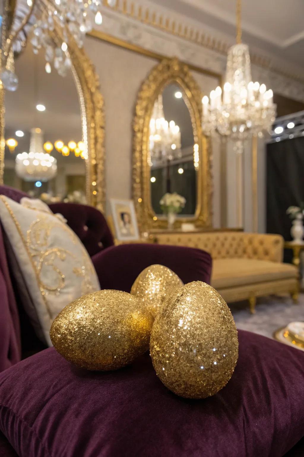 Sparkling gilded eggs that radiate within any Easter presentation.