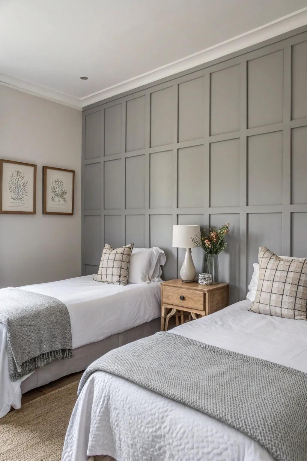 A feature wall incorporates a fashionable point of interest to the area.