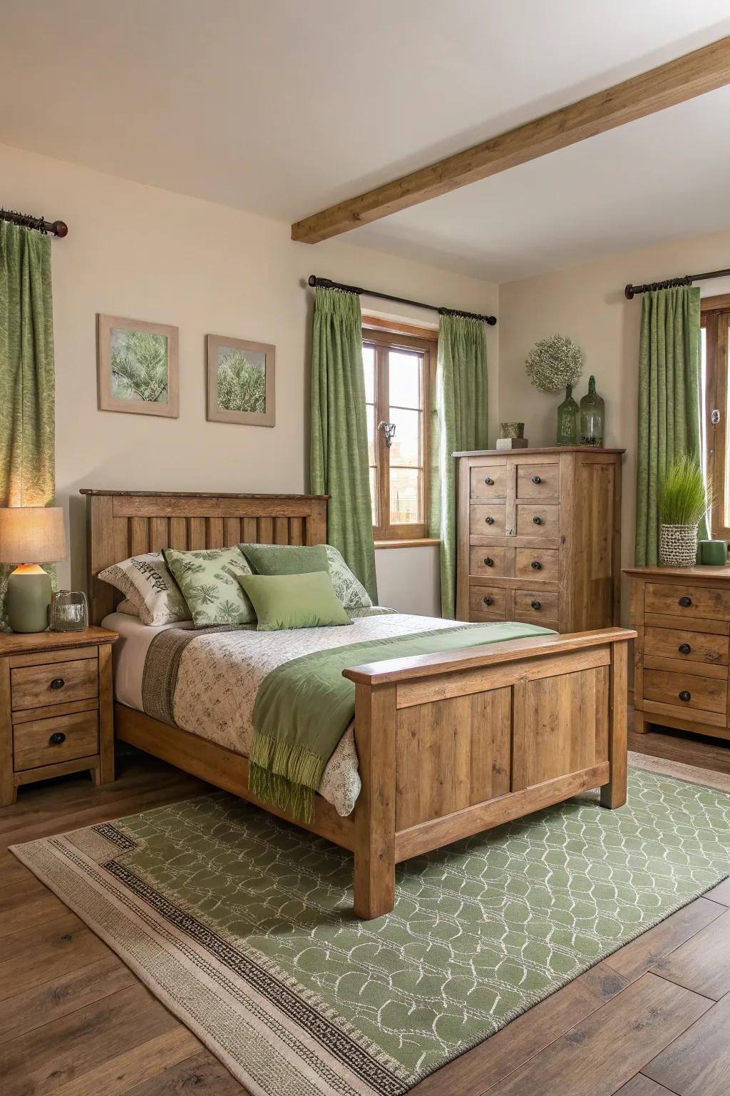 Wood features boost a natural atmosphere.