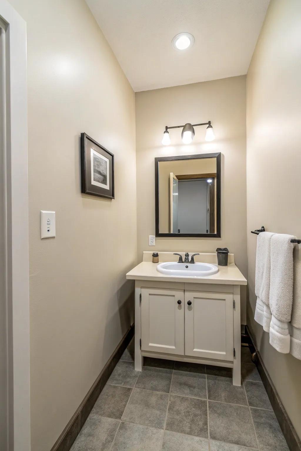 Simplicity at its finest: a functional and clutter-free guest bathroom.