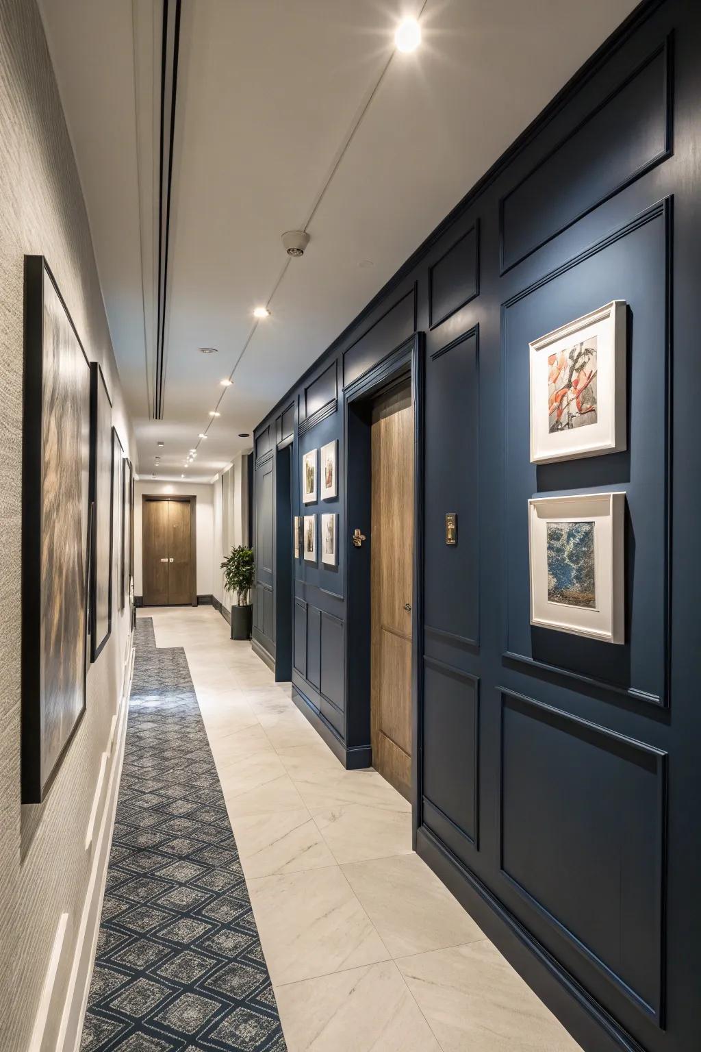 Emphasis walls amplify the spatial dimension and individuality of your entrance hall.