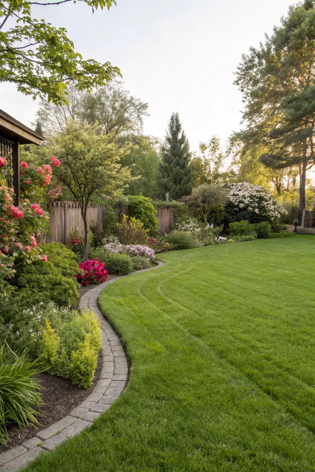 Abundant greenery imparts a sense of natural refinement to your Hamptons-style backyard.