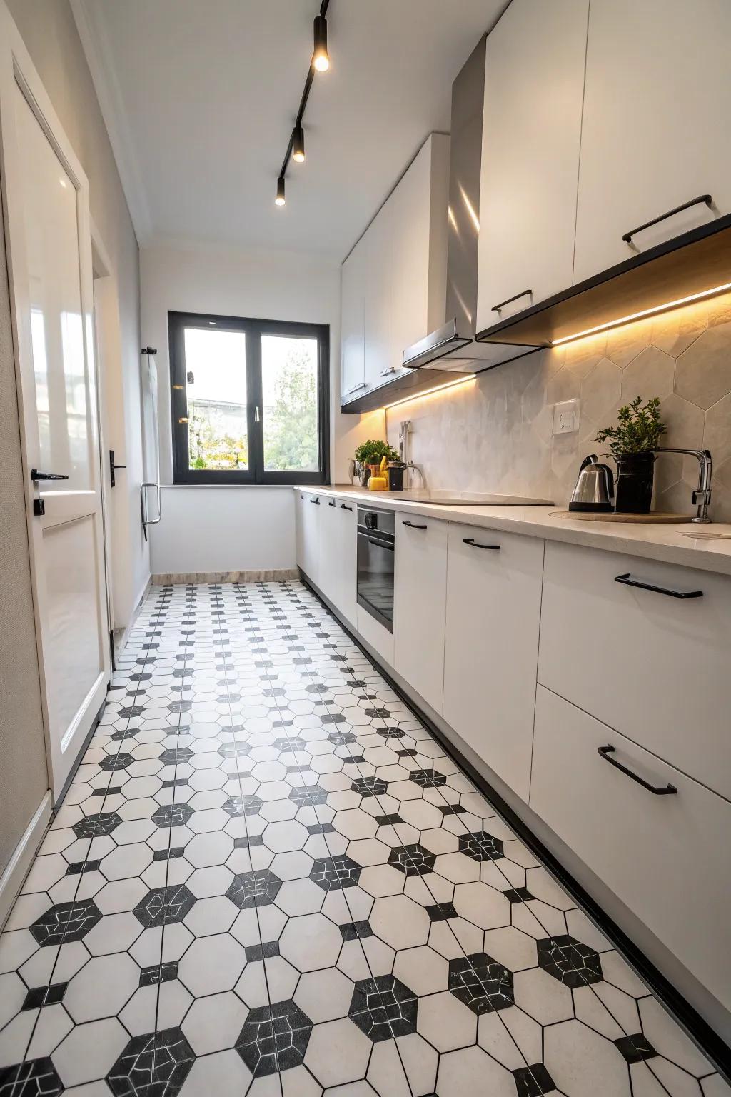 Single-tone hexagon designs deliver a stylish, contemporary flair.