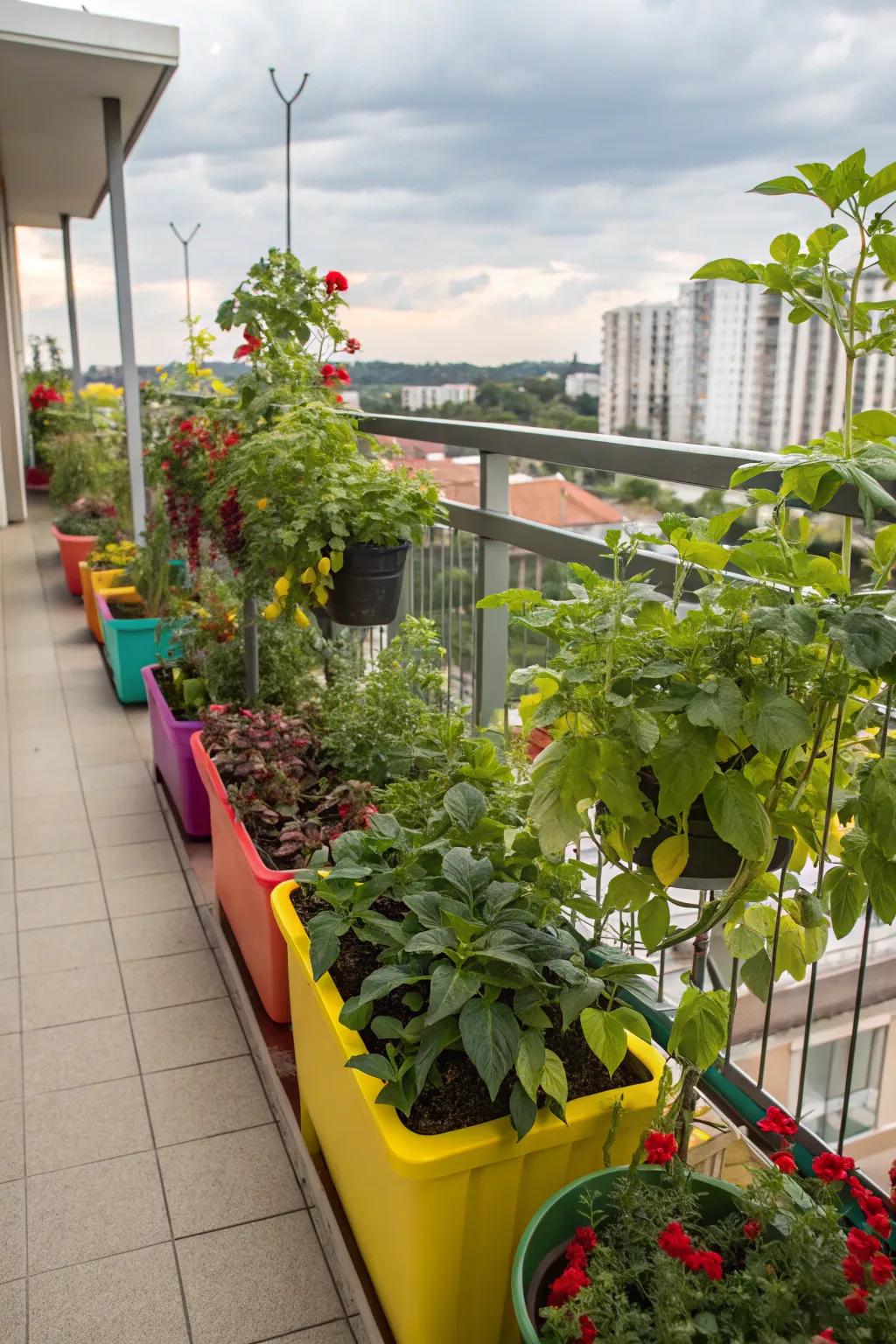 Containers introduce adaptability and versatility to urban gardening endeavors.