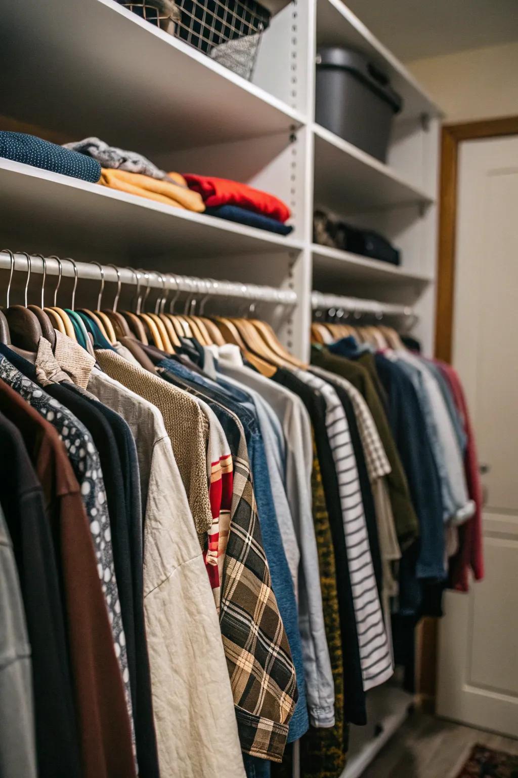 Hanging bars at different heights add dimension and practicality.