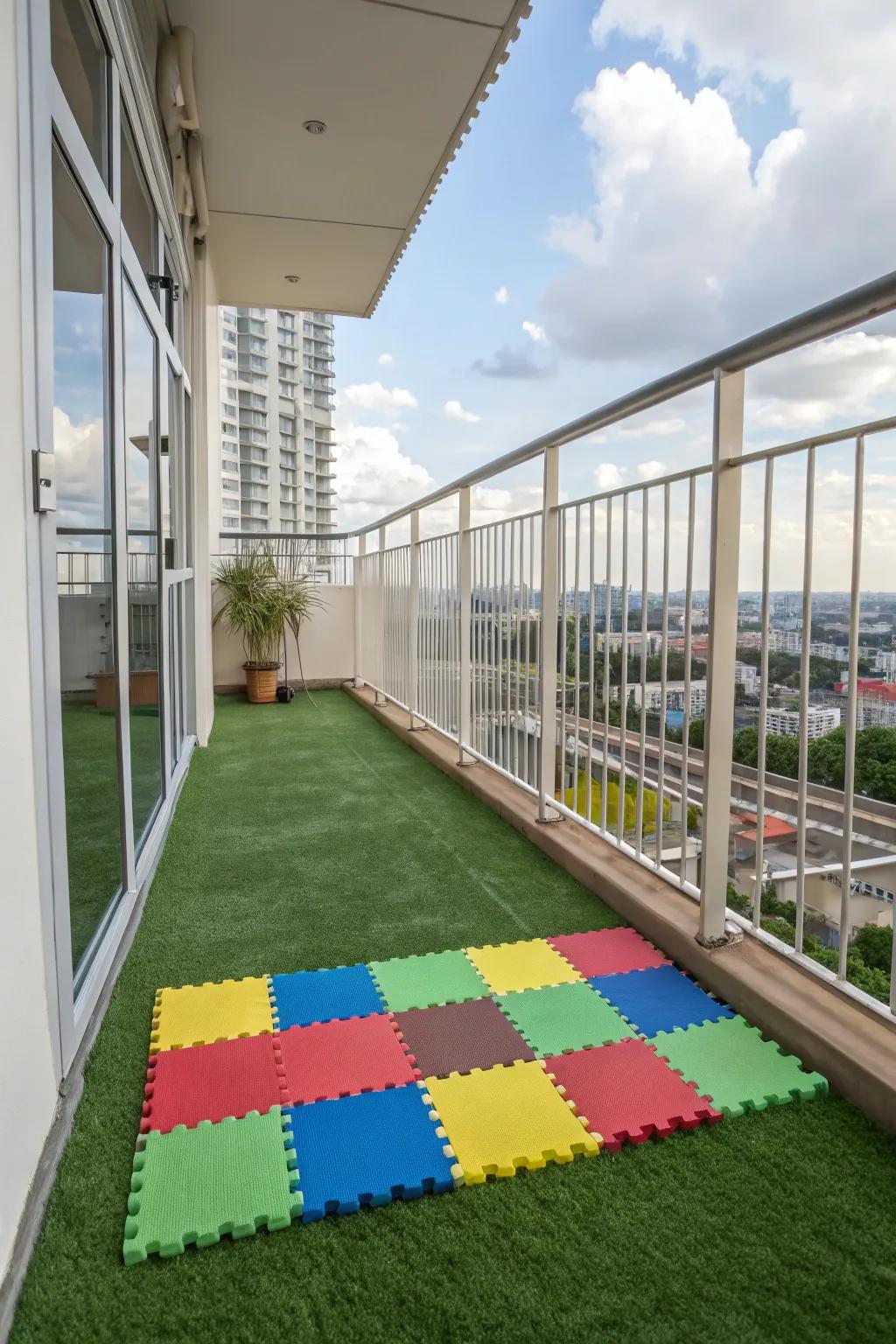 Gentle surfaces offer a secure and comfortable space for kids to play and discover.