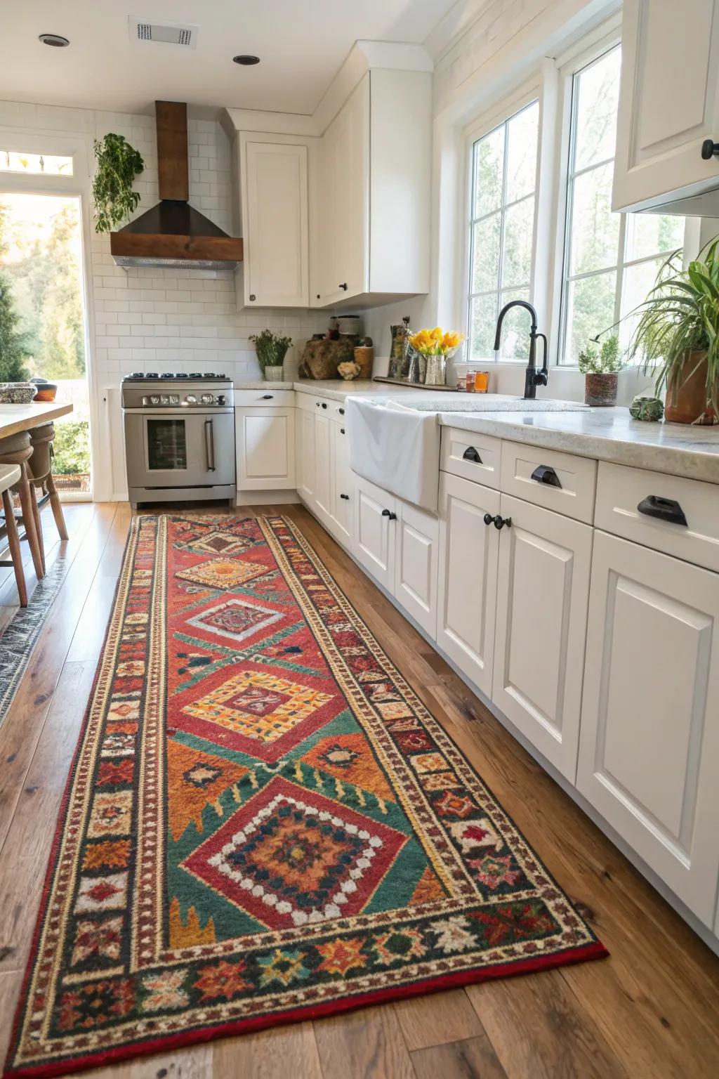 Striking patterns possess the ability to convert your kitchen into a lively and artistic domain.