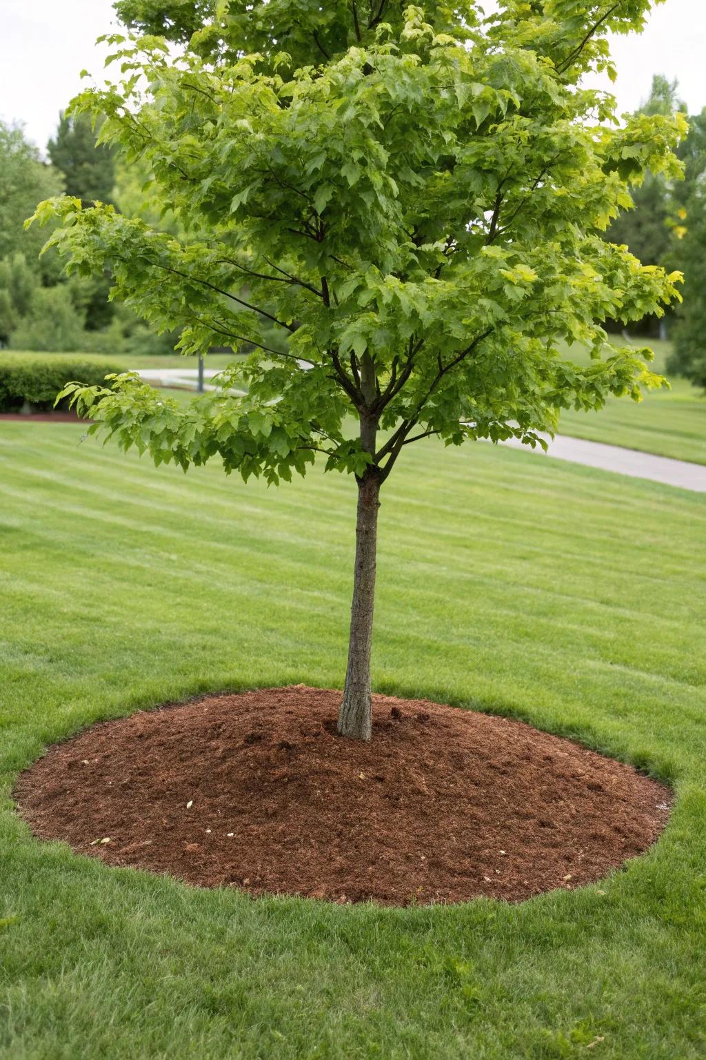 Wood chips maintain your tree's neat and cared-for look.
