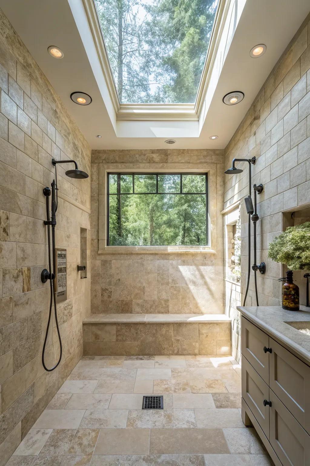 Skylights have the power to transform your shower into a radiant sanctuary.