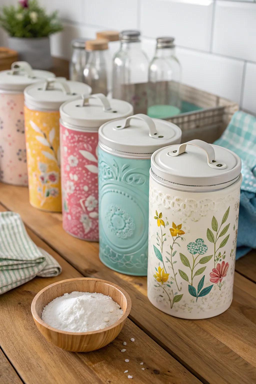 Create your washing liquid and store it in chic receptacles.