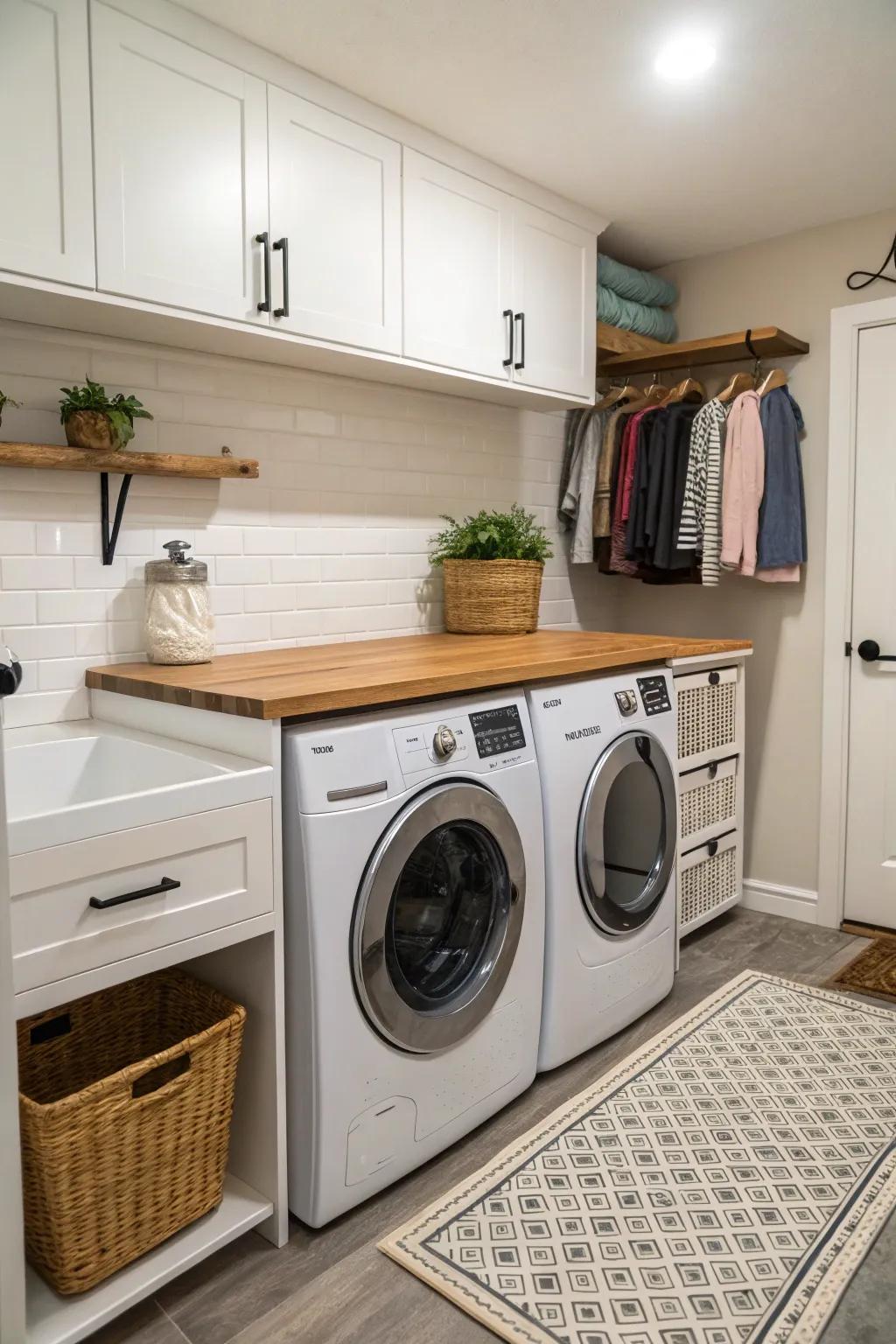 Enhance available space using a functional countertop.