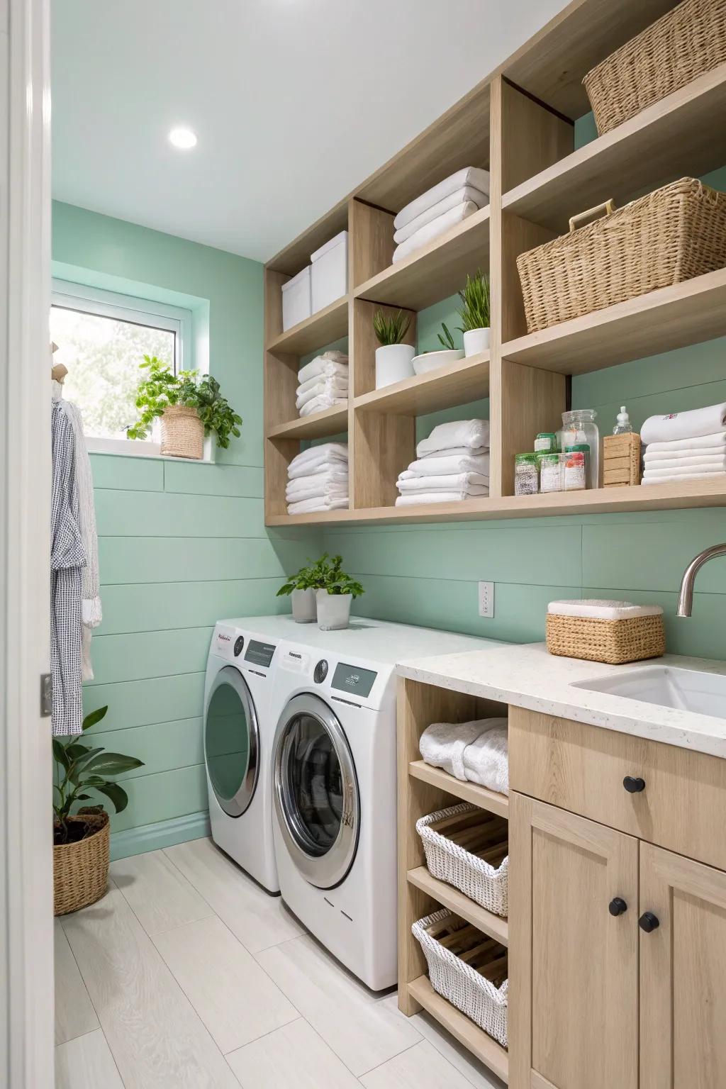 Verdant tint imparts a refreshing aspect to your laundry duties.