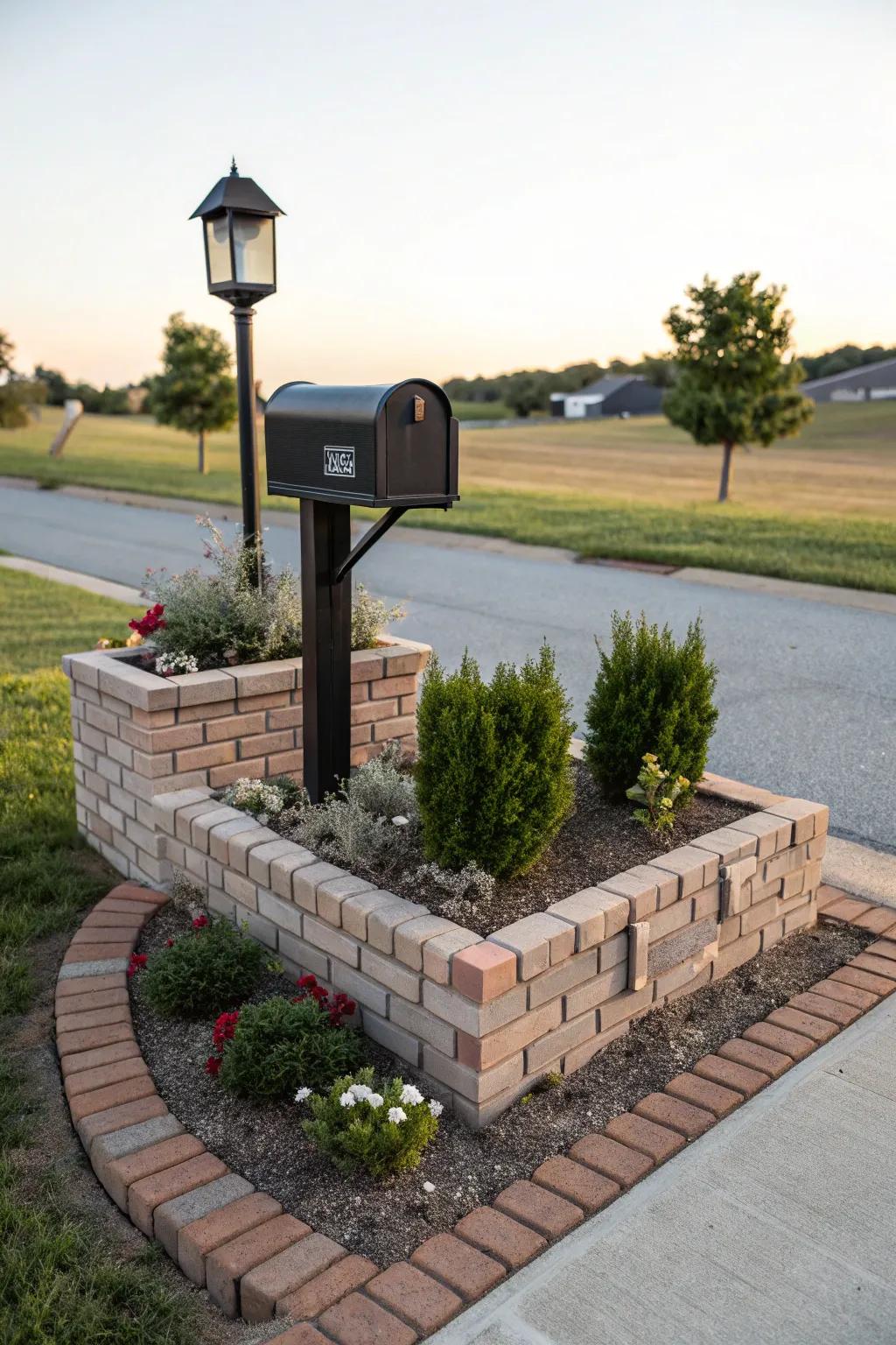 A stone border maintains the manicured and organized look of your mailbox landscaping.