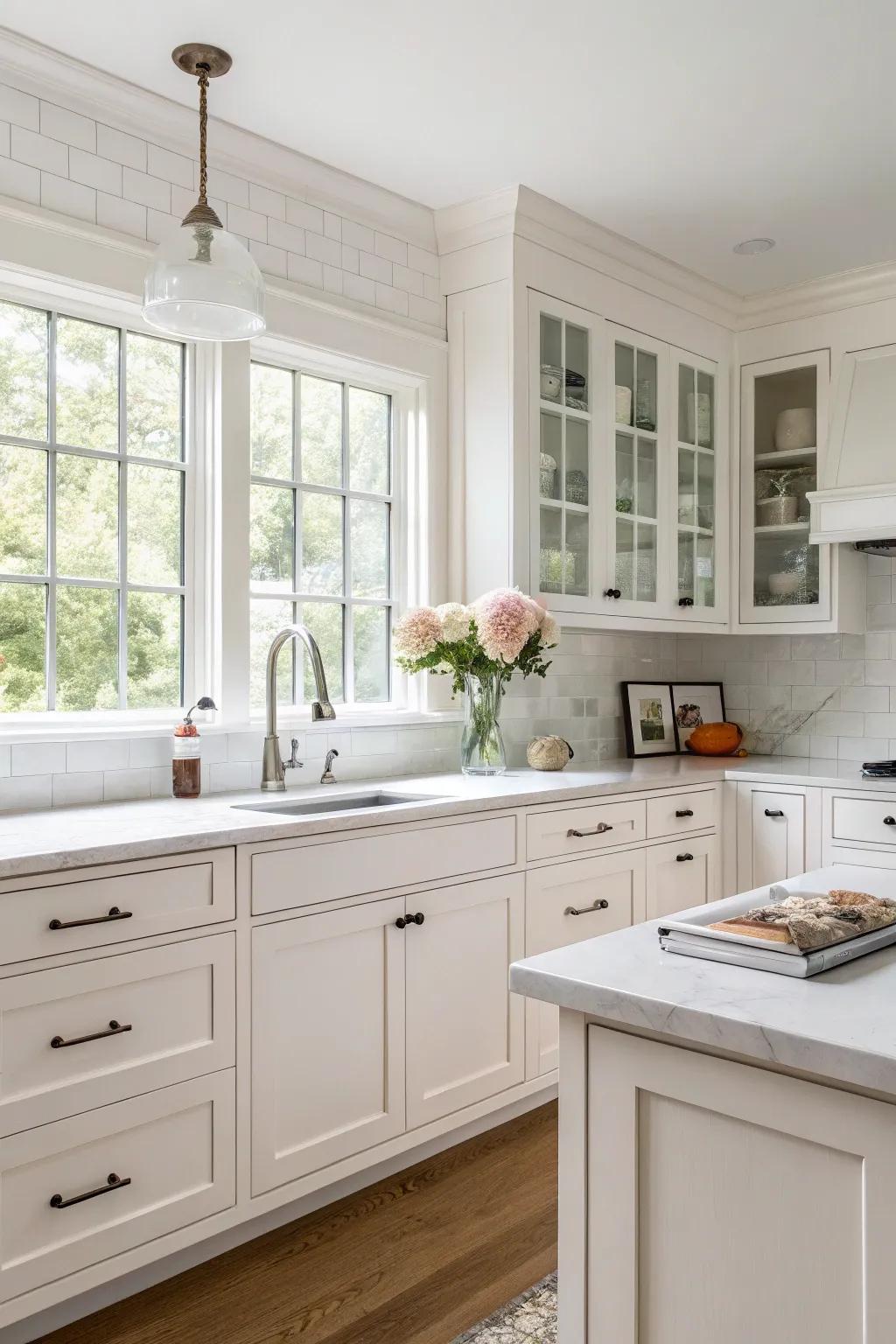 A culinary space displaying the simplicity of panel-style lightwood units.