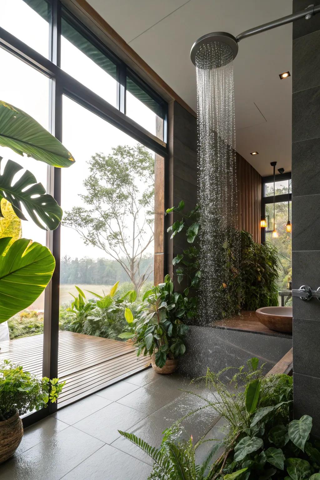 Nature's light infuses your shower space with both warmth and energy.