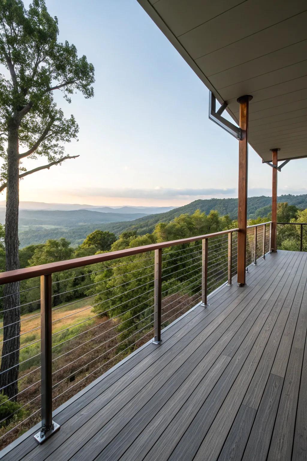 Strand railings present a crisp, unobtrusive design.