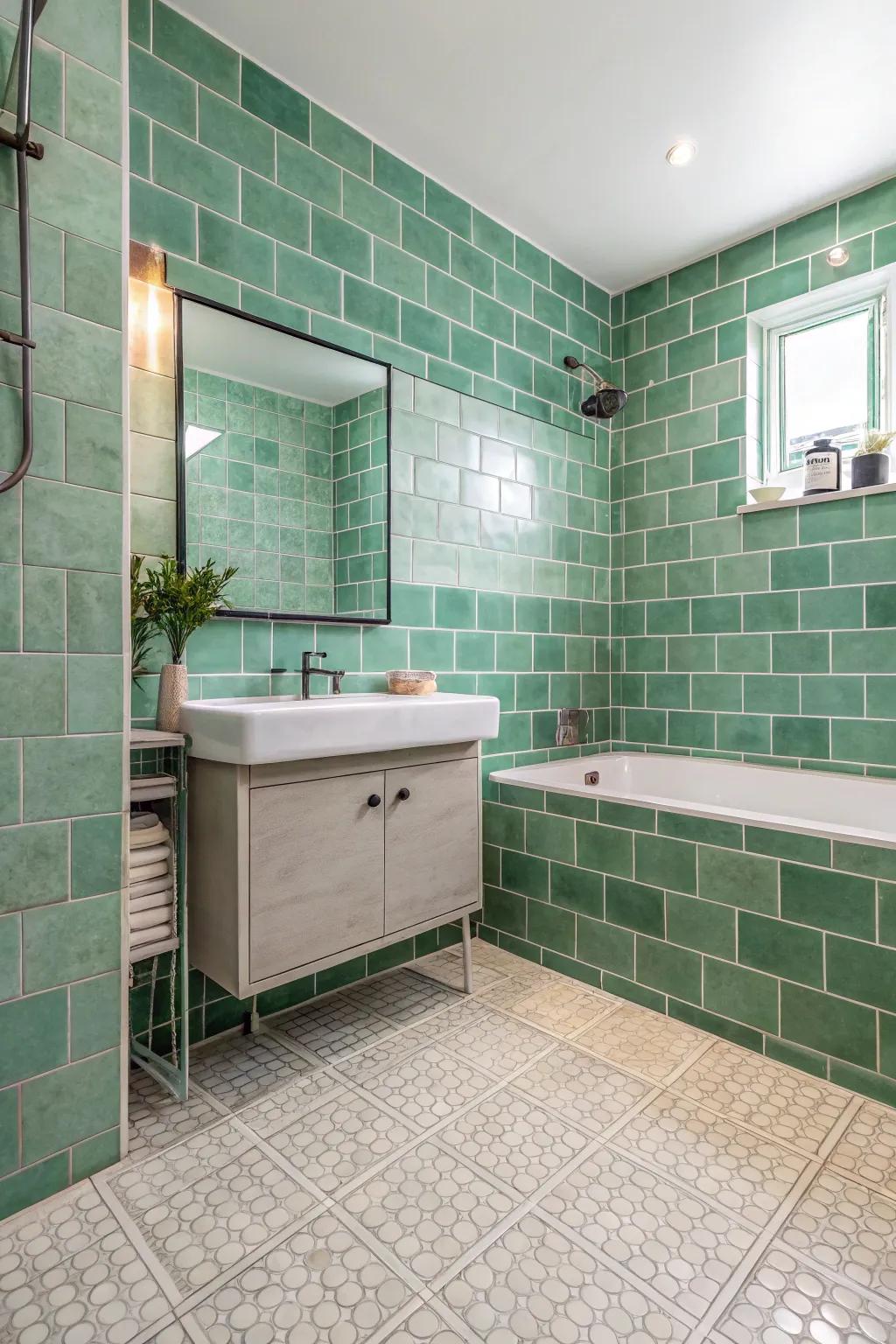 Stratified green tones for a spirited yet sophisticated vibe.