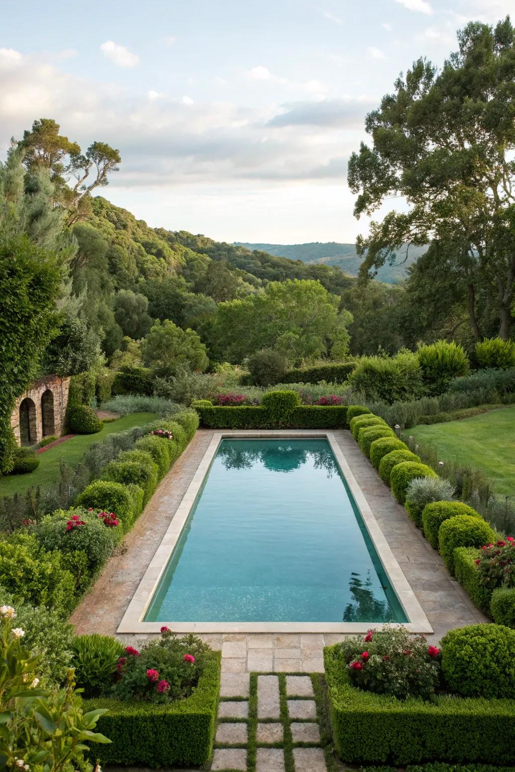 Establish a natural haven with bordering greenery.