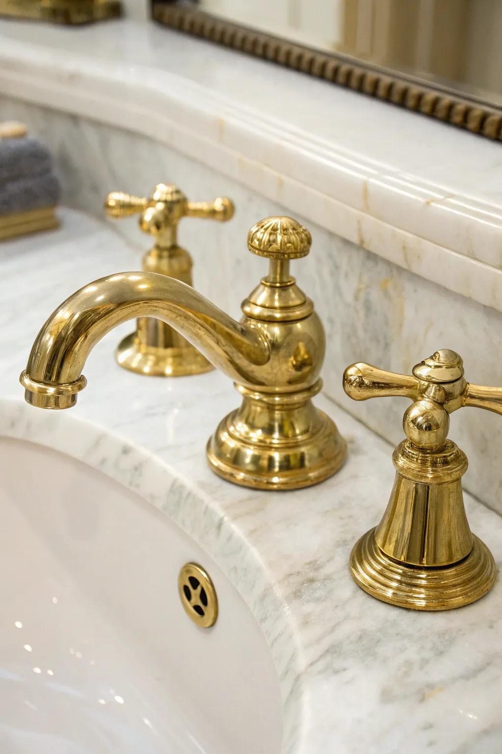 Brass fittings present a vintage charm alongside a modern sensibility.
