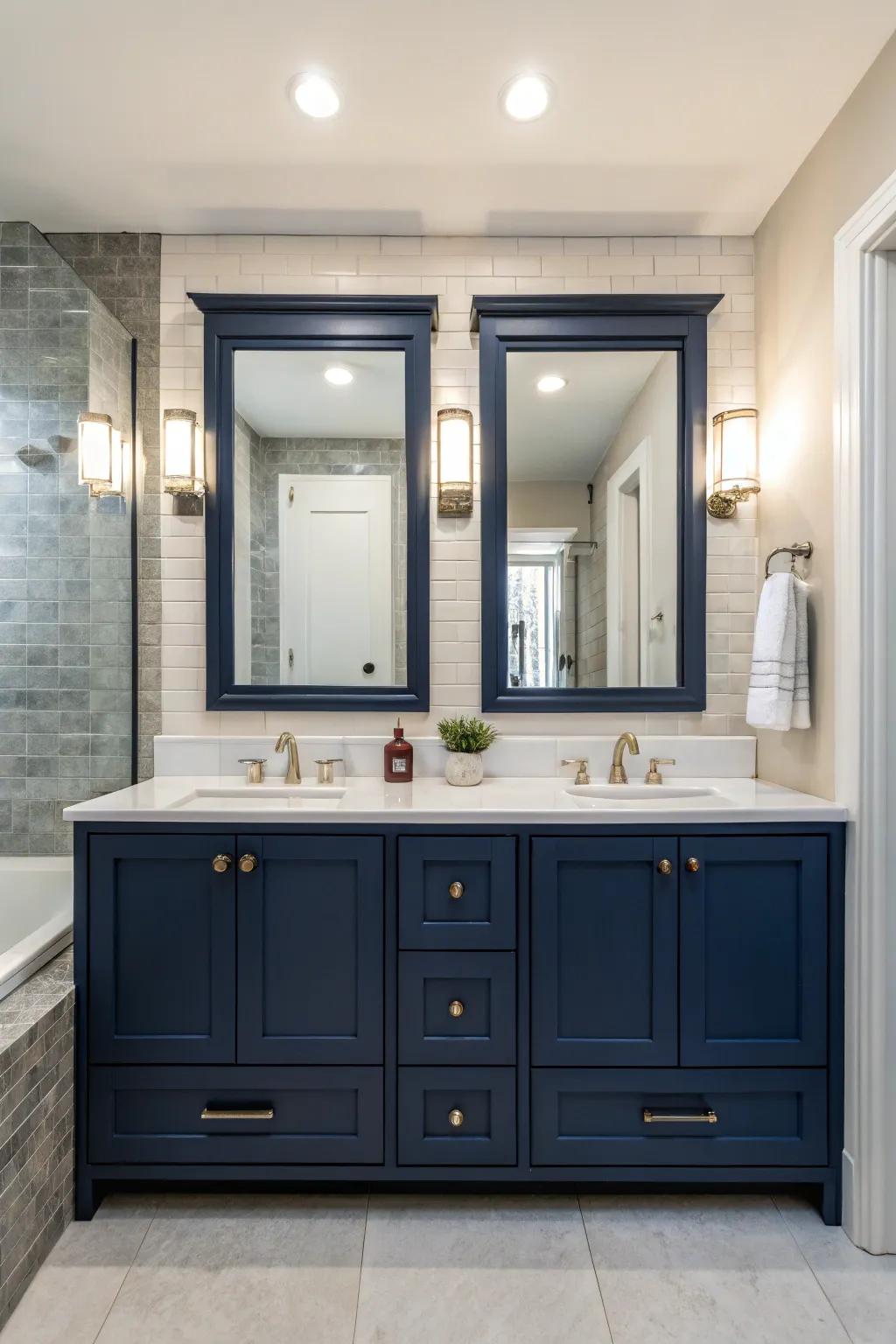 Double washstands offer ease and style.