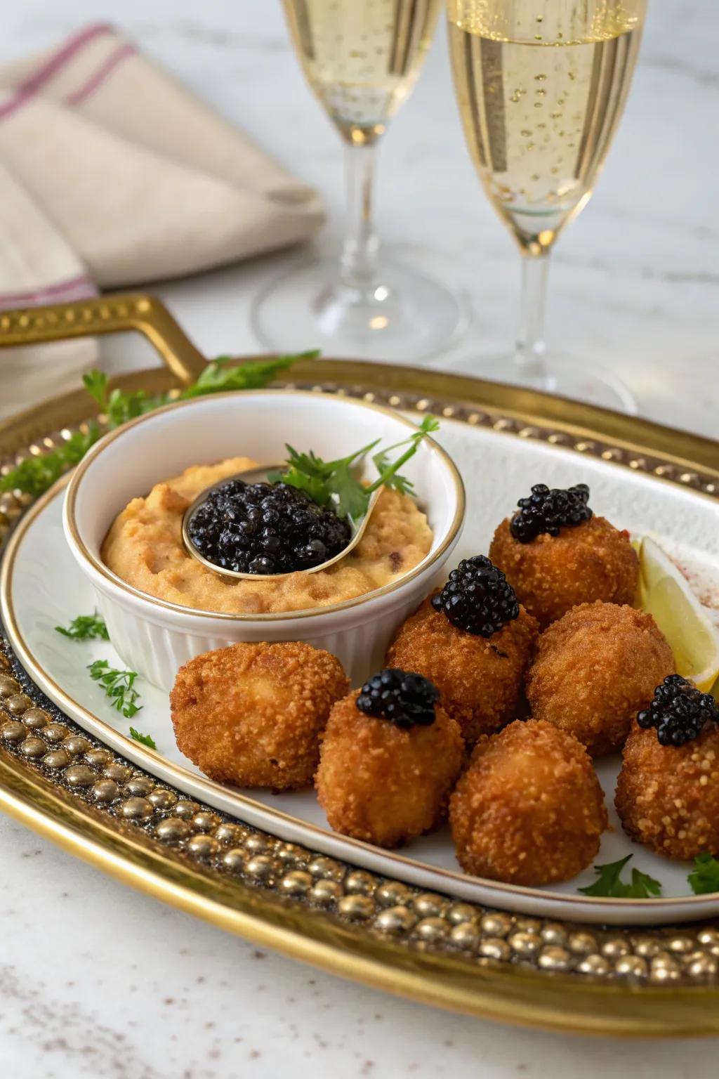 Crisp, champagne-infused fried chicken for a cheerful and festive twist.