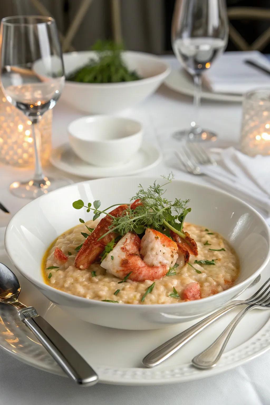Enjoy the richness of lobster risotto for this Thanksgiving gathering.