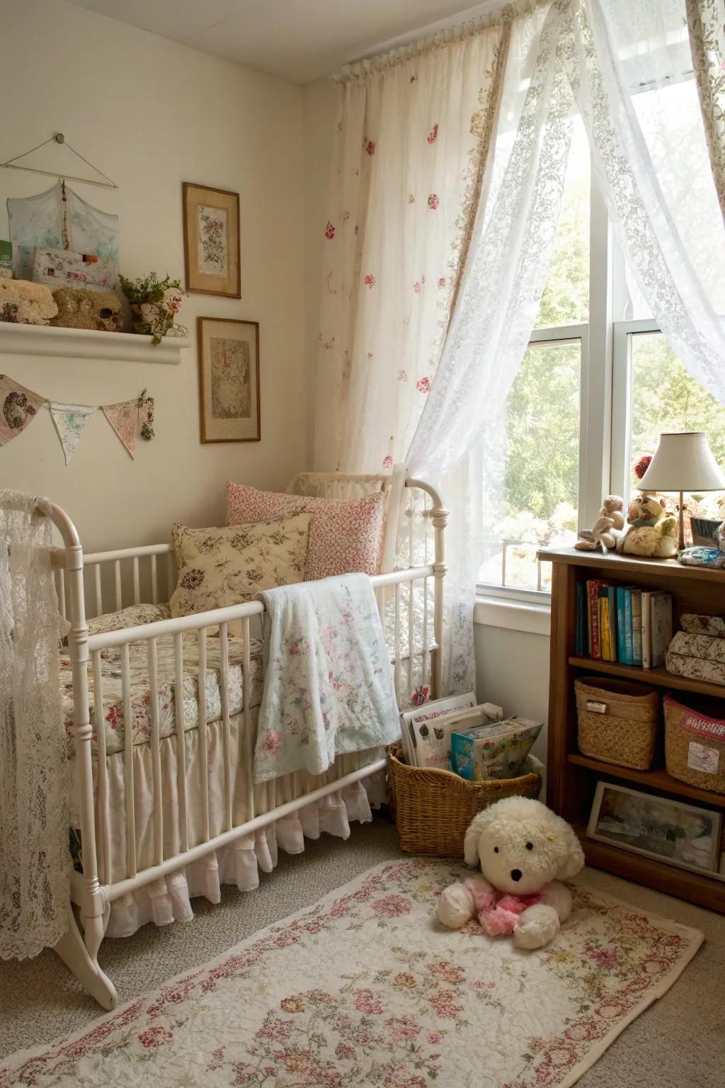 A nursery radiating timeless beauty with enduring items.