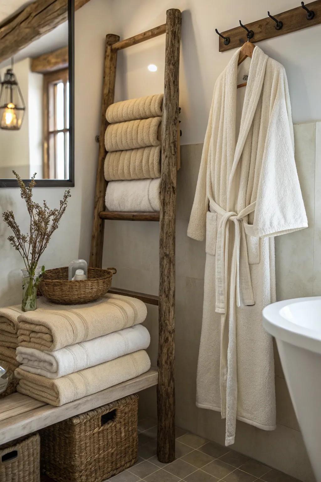 Indulge in the natural softness of bamboo bath linens and linen robes.