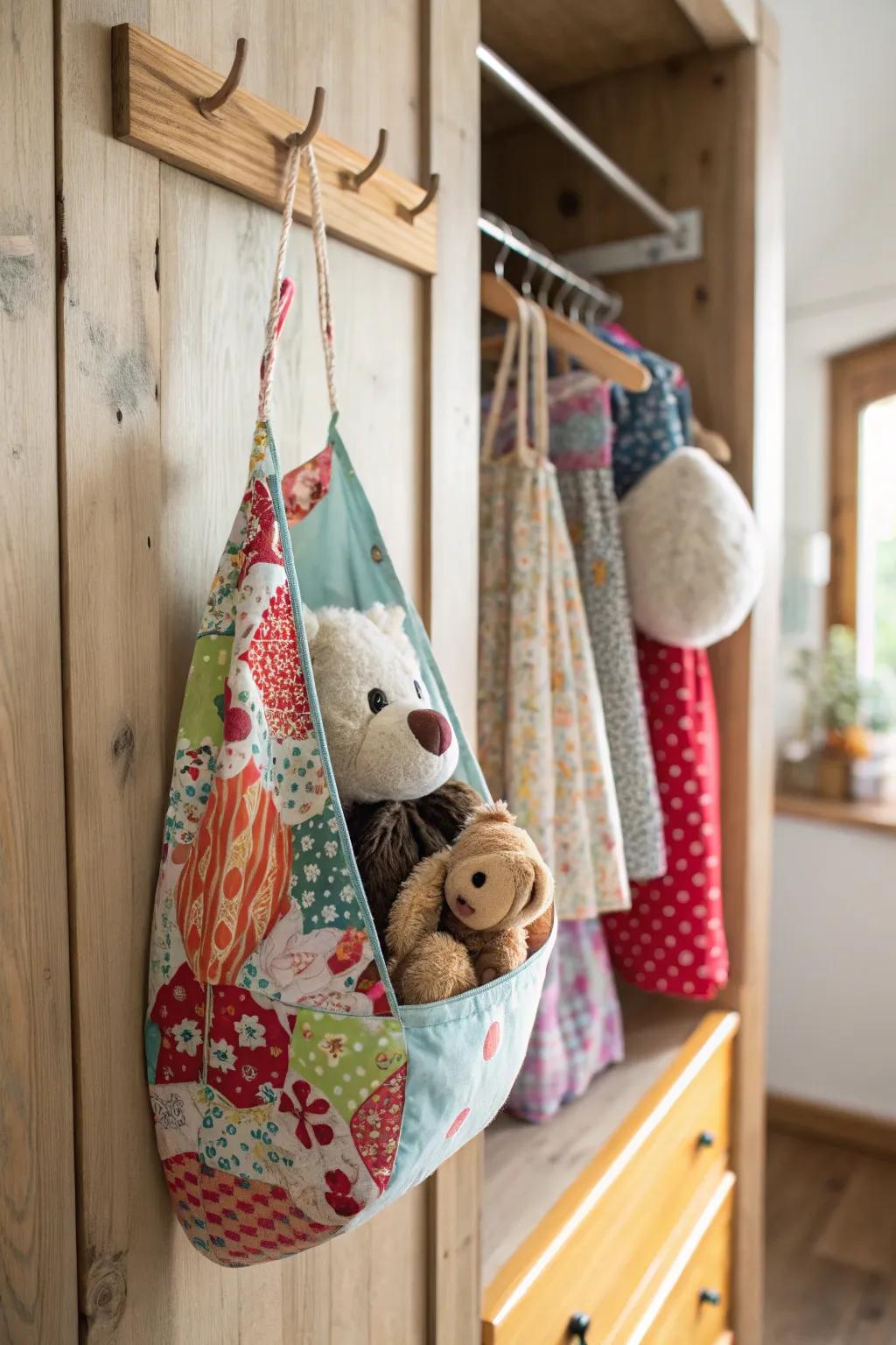 Produce more space using hanging storage that you make.