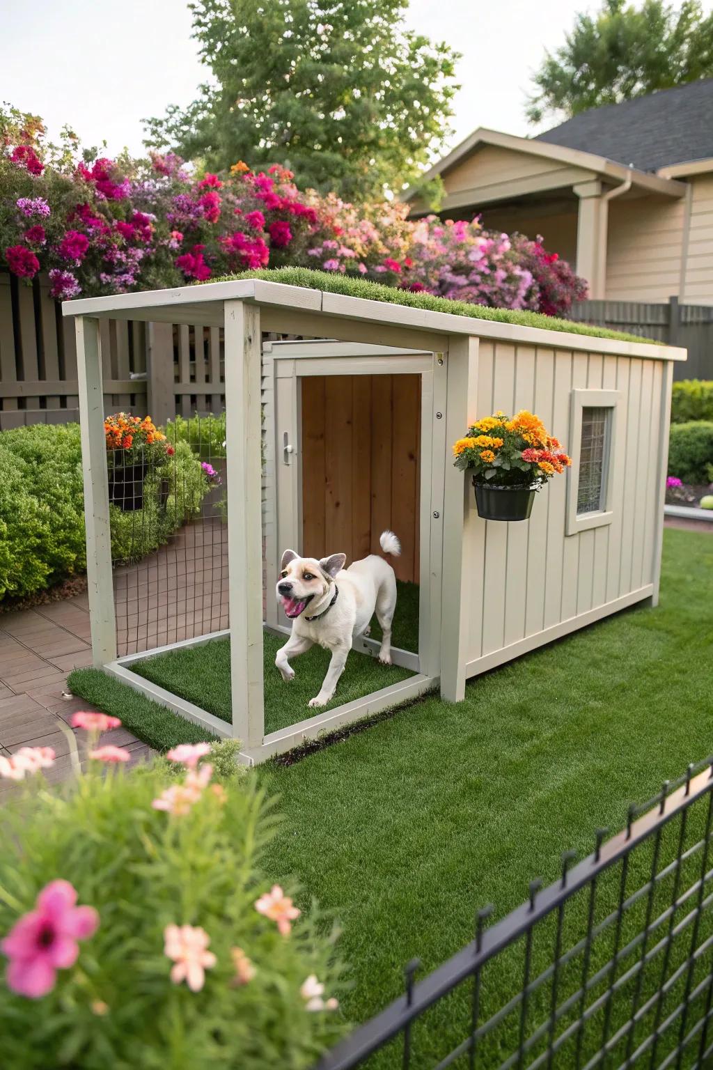 Artificial turf delivers a verdant, low-maintenance surface.