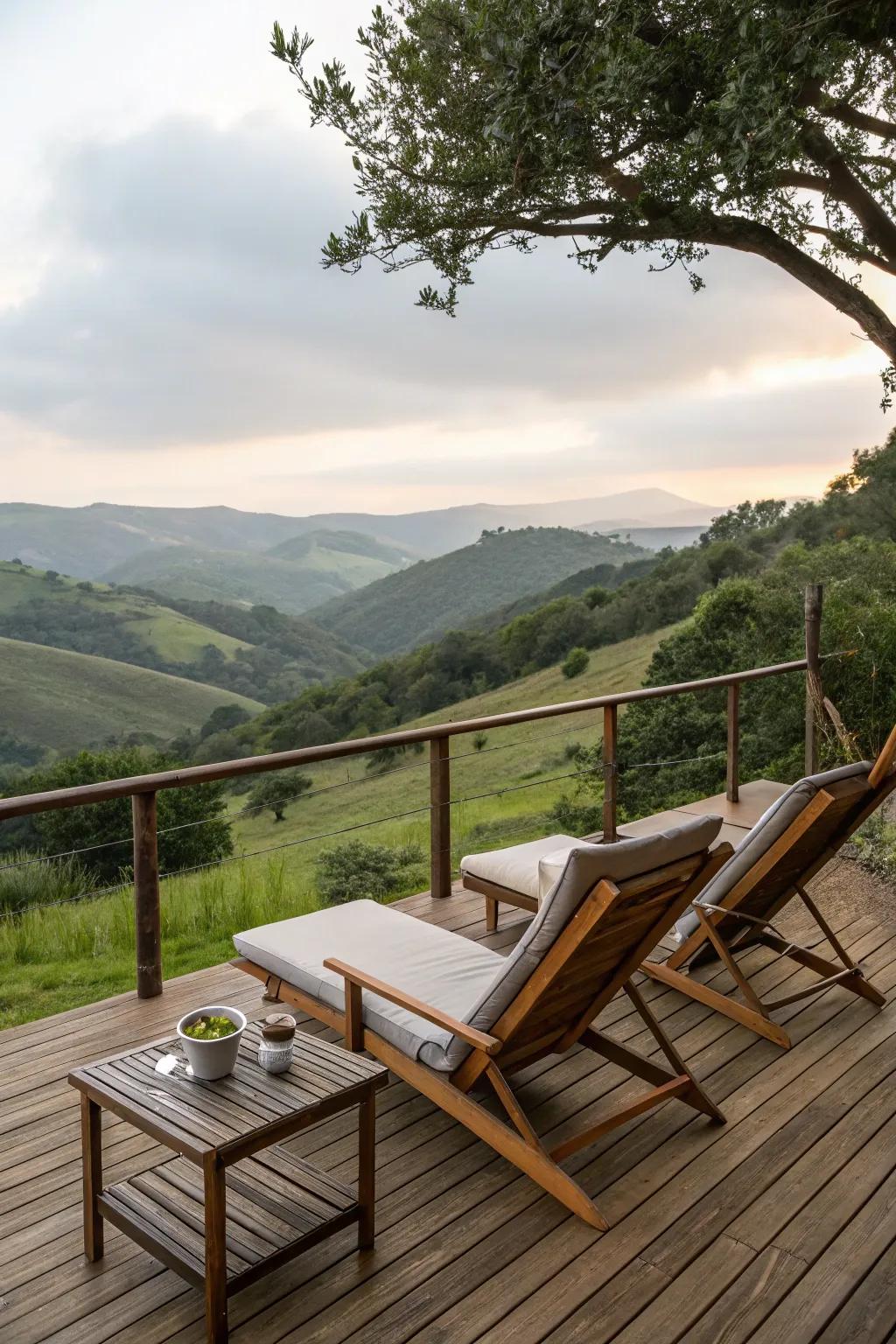 A terrace overlook provides an ideal escape within your outdoor personal sanctuary.