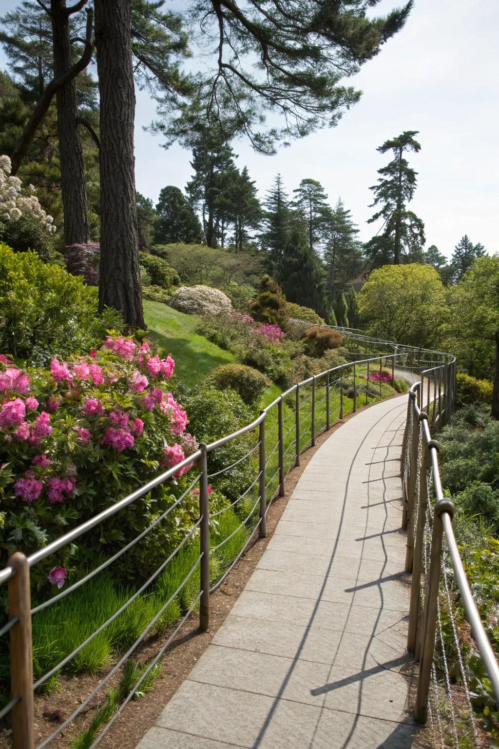 Strand barriers provide unobstructed views and a minimalist touch.