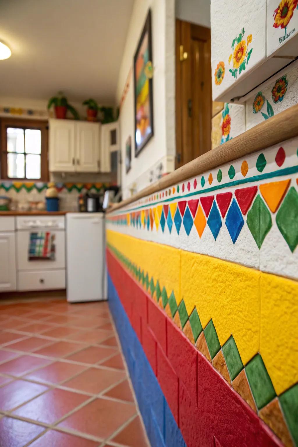 Introduce liveliness with a colorful border spectrum.