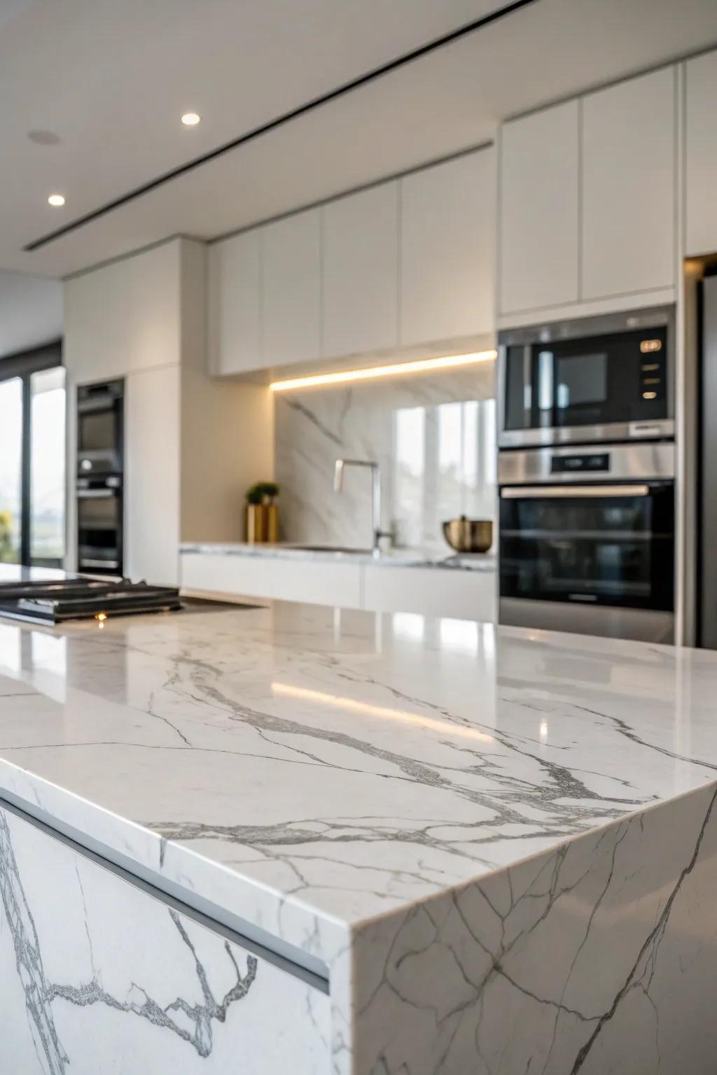 Top-notch materials like polished stone give a sense of luxury.