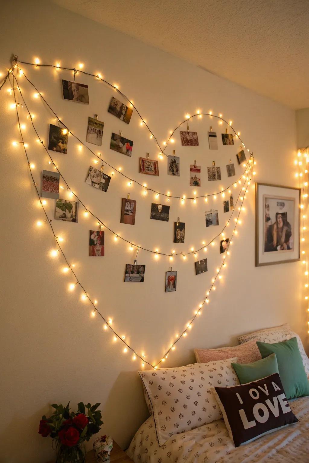 A heart-contoured display instills romance into your area.