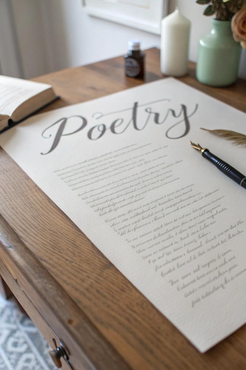 Typography can heighten the visual allure of a poem.