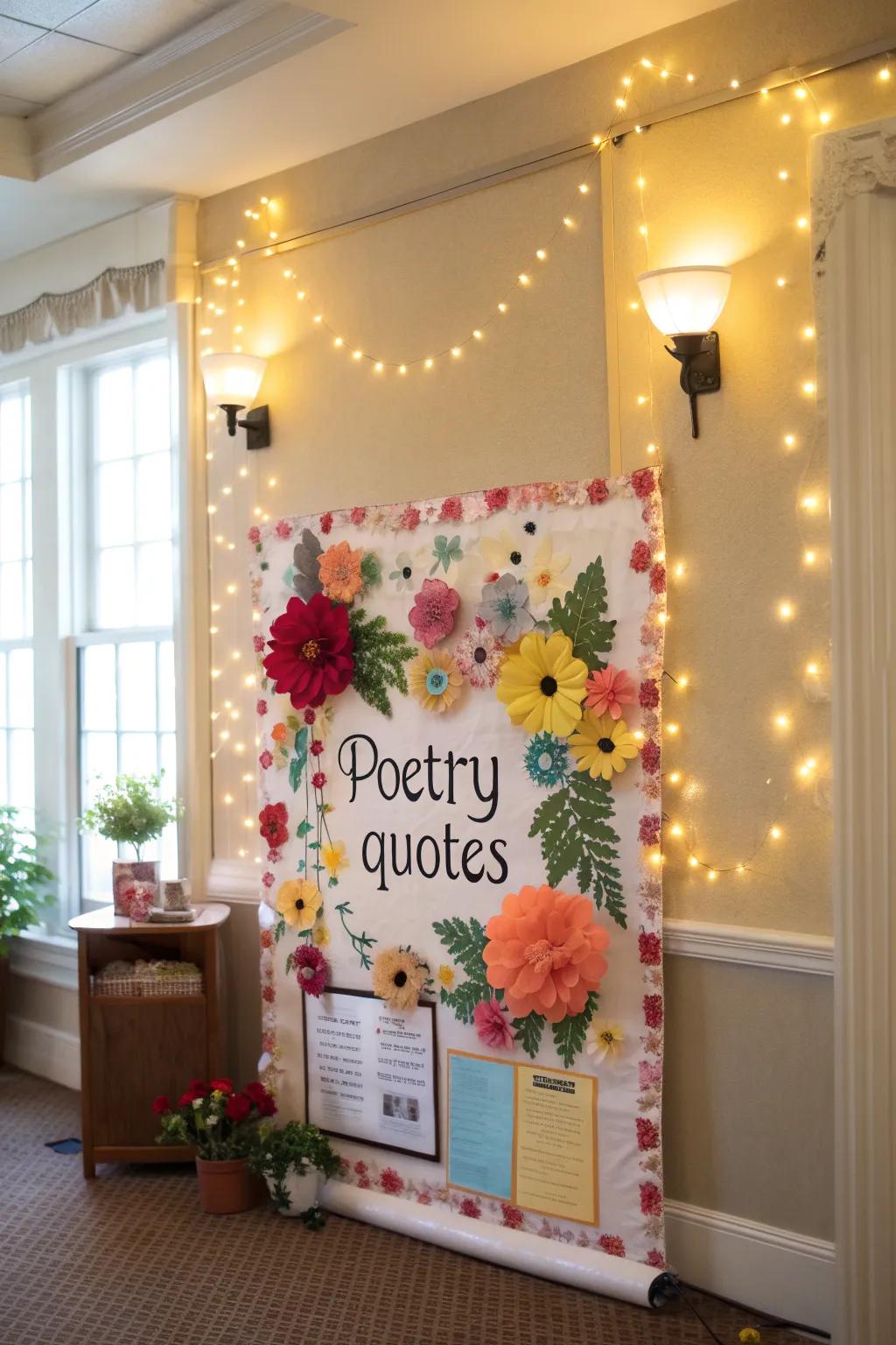 Honor the season with a blossoming poetry display.