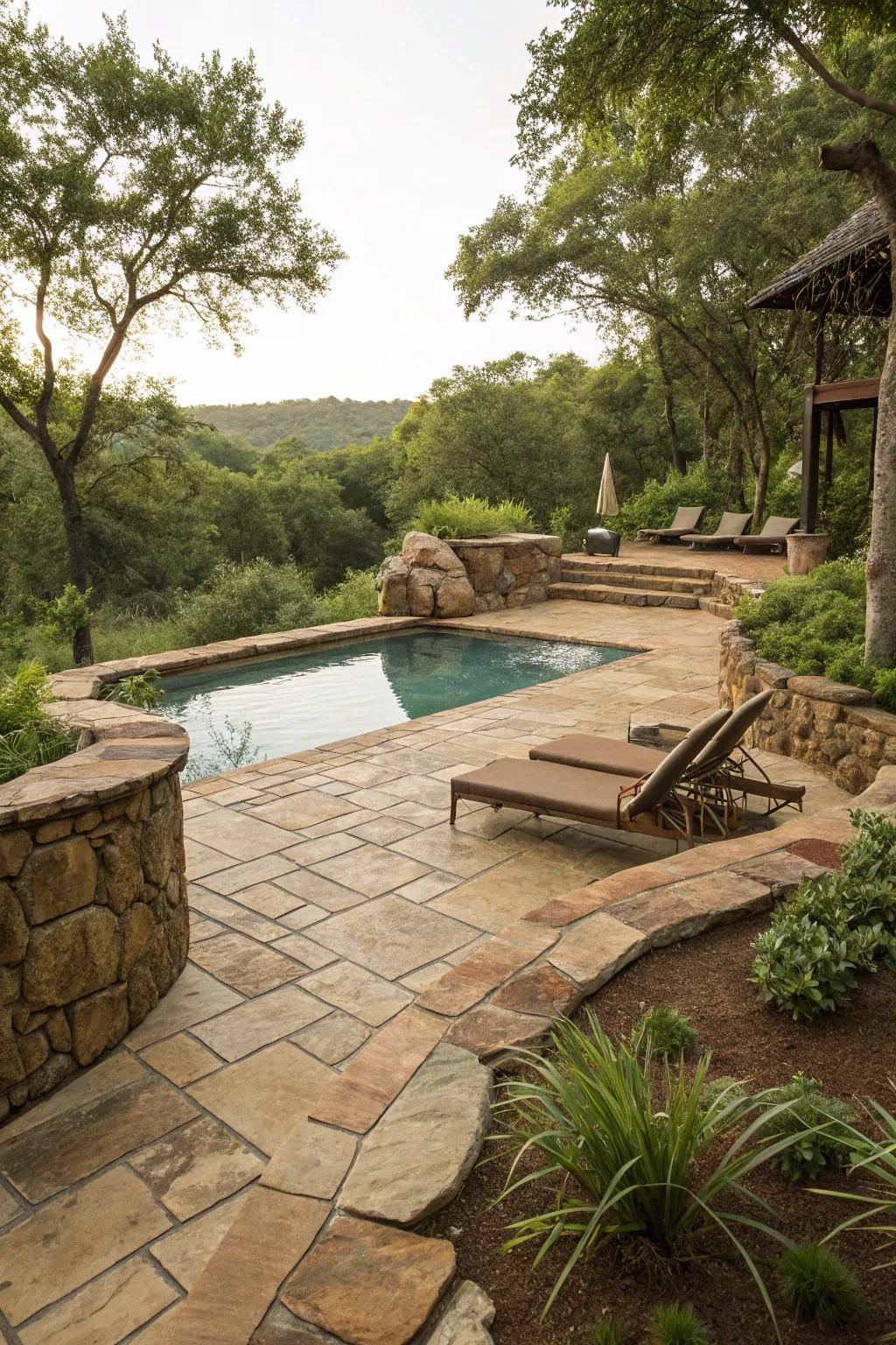 Earthy tones blend seamlessly with nature.