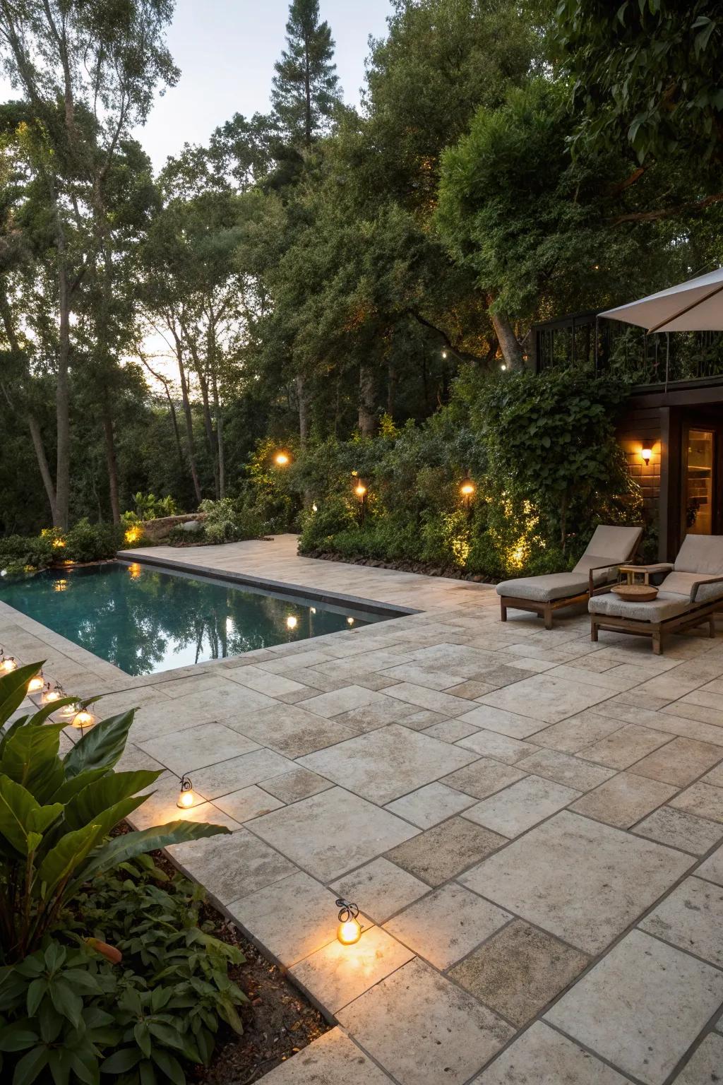 Elevate your pool space with the enduring charm of stone.