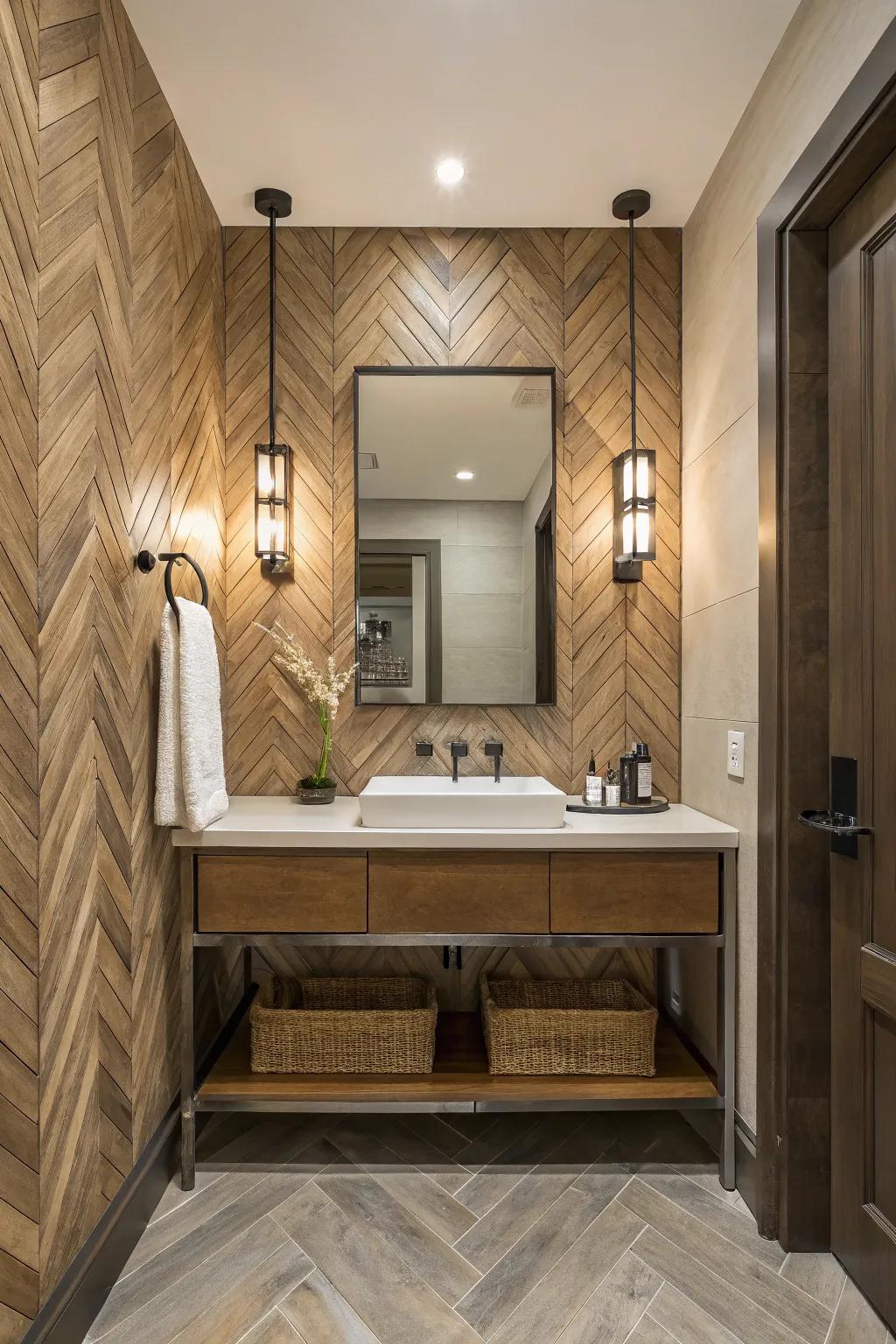 Warm wooden structures evoke a natural sensation.