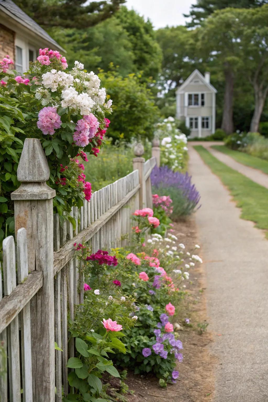 A wooden partition provides seclusion and a comfortable sensation to the grounds.