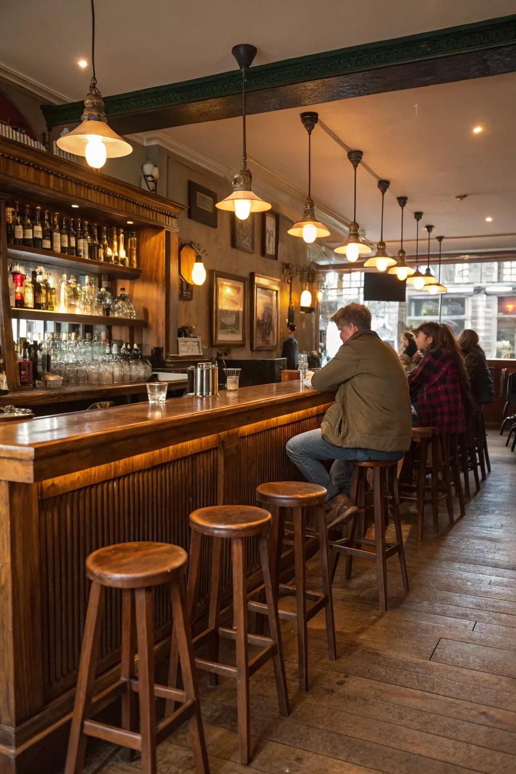 Timber features impart a sensation of heritage and warmth to any pub setting.